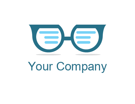 text in glasses logo