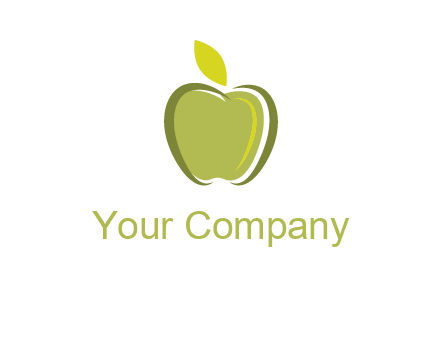 apple with leaf icon