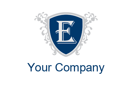 letter E in shield