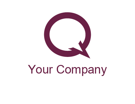 letter Q looking like text bubble