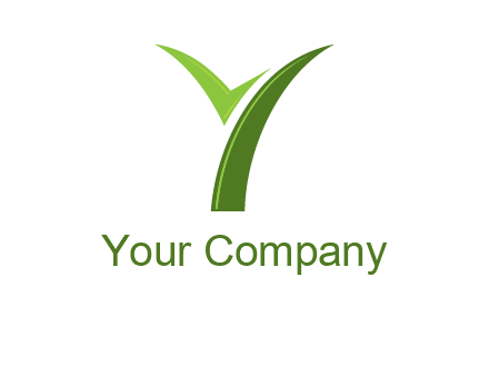 Letter Y in leaf