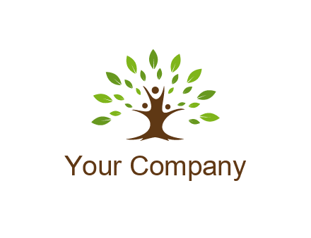 people forming a tree for a NGO or therapy logo