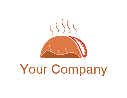 steam rising from taco for Mexican food logo