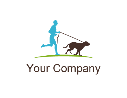 fitness logo of a jogger with dog