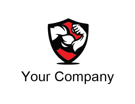 bicep of a bodybuilder in a fitness logo