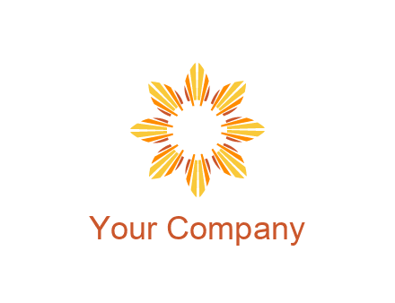 flower pattern or shining sun engineering logo