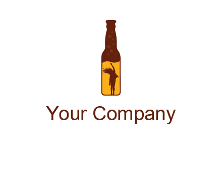 girl dancing inside wine bottle logo