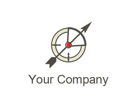 arrow across compass