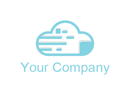 line art cloud with lines and documents