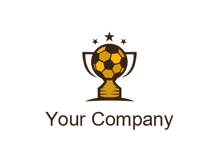 football cup with wings and stars