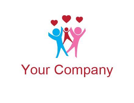 happy family with love symbol