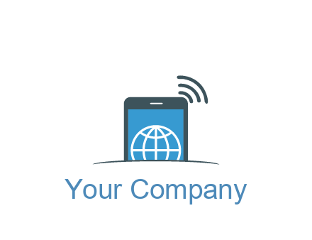 digital globe in mobile phone with signals 