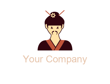 woman wearing kimono with chopsticks in hair
