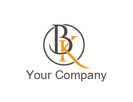 letter B and letter K intertwining with each other in circle