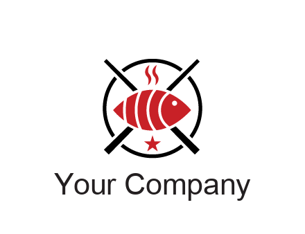 sushi on plate with chopsticks restaurant logo