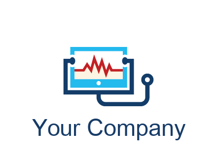 stethoscope with screen medical logo