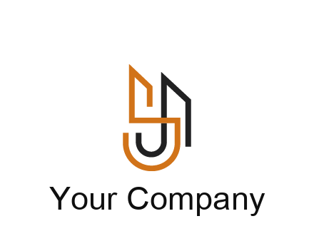 blocky letter S, J and A construction logo