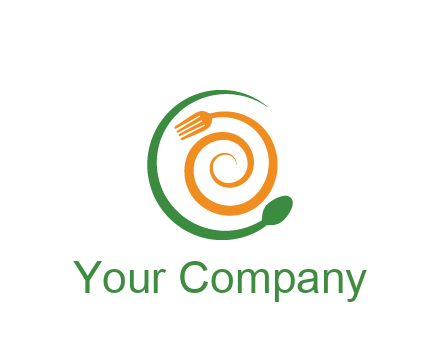 utensils spiraling restaurant logo 