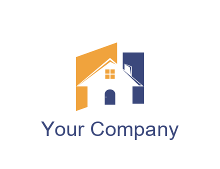 negative spacing of house construction logo