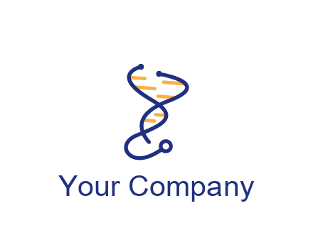 stethoscope like DNA strand medical logo