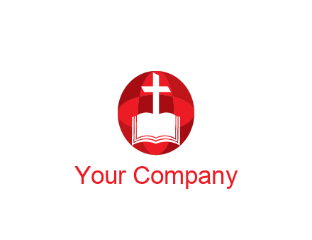 cross and book religious logo
