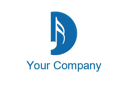 Music key inside letter d logo