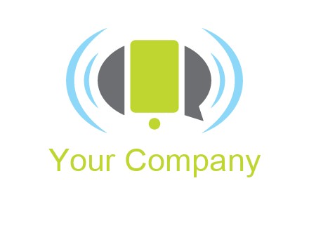 vibrating mobile and speech bubble icon