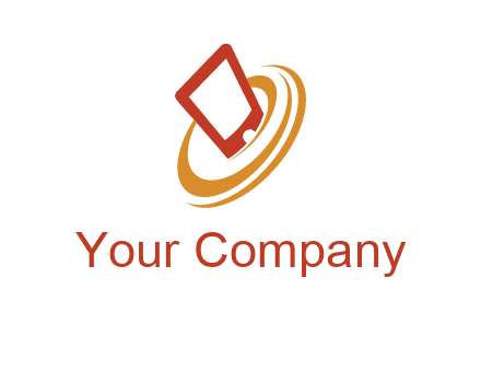 swoosh around mobile technology logo