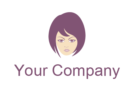 woman with bob cut hairstyle logo