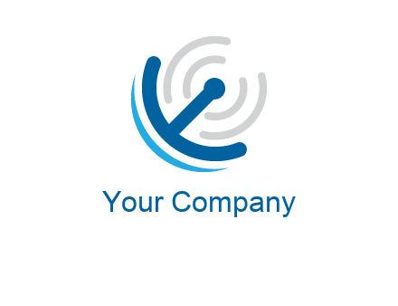 Dish with antenna signals logo
