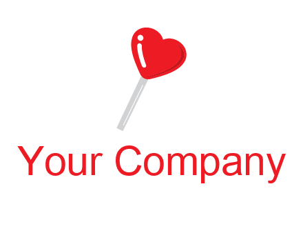 heart shape lollipop logo