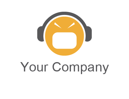 abstract face wearing headphone symbol