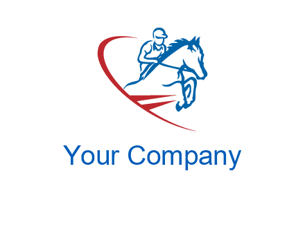 horse rider sports logo