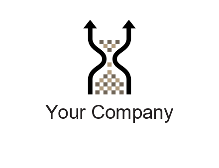 arrows and sand timer logo