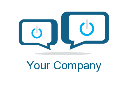speech bubbles with power button sign icon