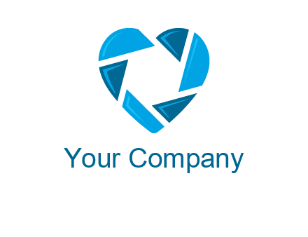 lens in a heart shape logo