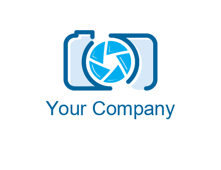 abstract image of a camera with lens logo icon