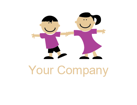 kids holding hand logo