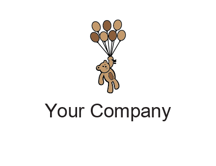 teddy bear with balloons gift logo