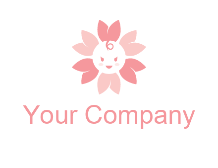 flower with a child face logo